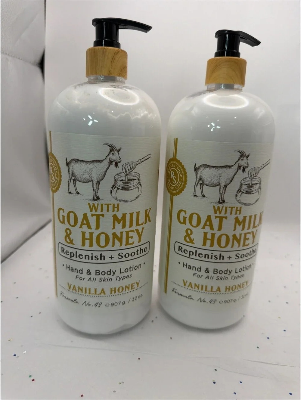 (2-Pk) RAE'S LIL' SHOP Goat Milk Honey Soothing HAND & BODY LOTION VANILLA HONEY
